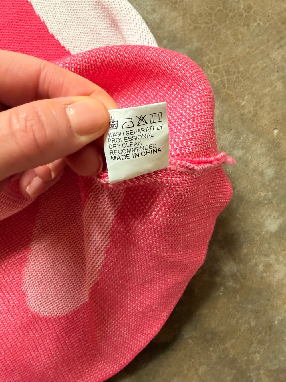 Pink Abstract Swirl Knit Mini Dress Y2K Barbiecore M (S Fit) Retro - Picture 6 of 9